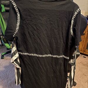 Killstar Black and White Long Sleeve Dress with Striking Trim